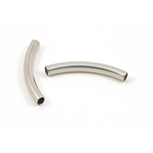 CURVED TUBE STAINLESS STEEL BEAD 40X4MM